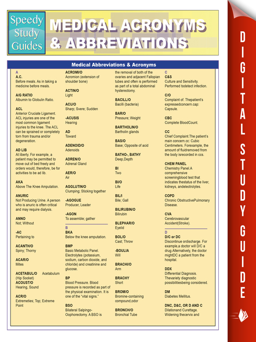Cover image for Medical Abbreviations & Acronyms